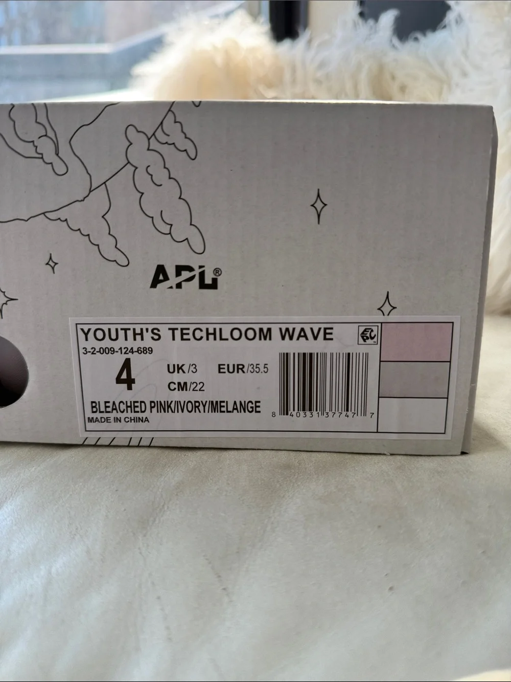 NIB, Ret $119, APL Pink TechLoom Wave Youth Sneakers (Size 4/ EUR 35.5)